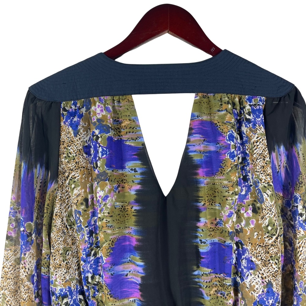 W118 by‎ Walter Baker Abstract Floral Long Sleeve Mini Dress Cut Out Size M - Picture 9 of 10